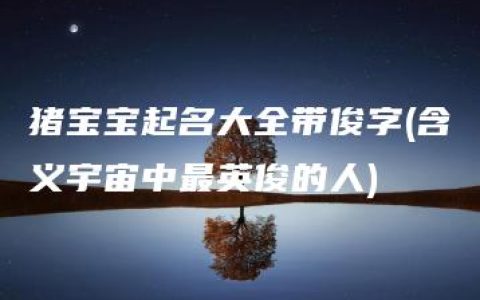 猪宝宝起名大全带俊字(含义宇宙中最英俊的人)