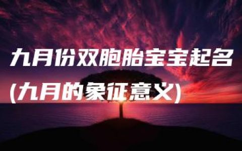 九月份双胞胎宝宝起名(九月的象征意义)