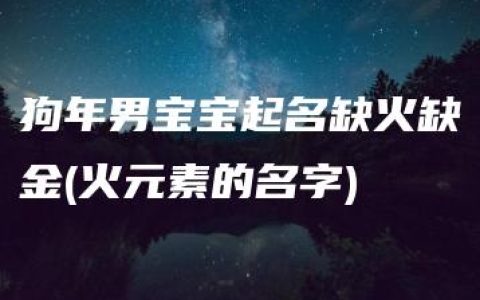 狗年男宝宝起名缺火缺金(火元素的名字)