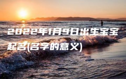 2022年1月9日出生宝宝起名(名字的意义)