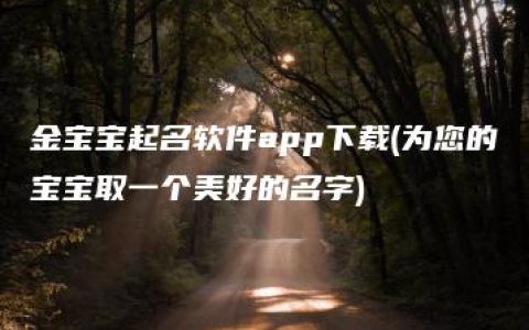 金宝宝起名软件app下载(为您的宝宝取一个美好的名字)