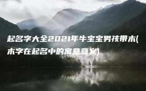 起名字大全2021年牛宝宝男孩带木(木字在起名中的寓意意义)