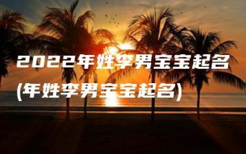 2022年姓李男宝宝起名(年姓李男宝宝起名)