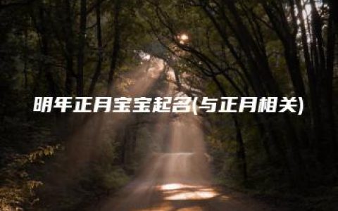 明年正月宝宝起名(与正月相关)