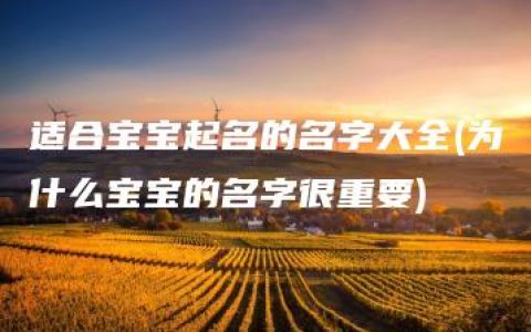 适合宝宝起名的名字大全(为什么宝宝的名字很重要)