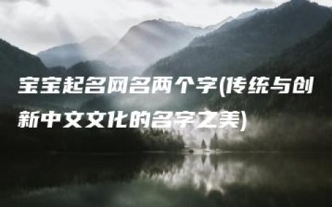 宝宝起名网名两个字(传统与创新中文文化的名字之美)