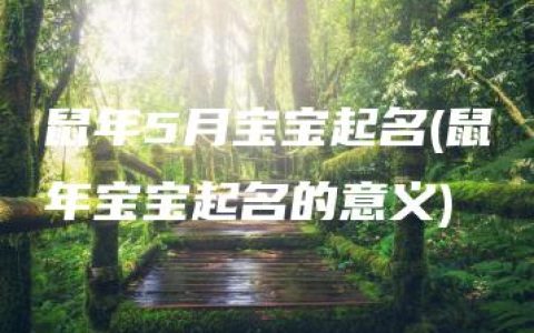 鼠年5月宝宝起名(鼠年宝宝起名的意义)