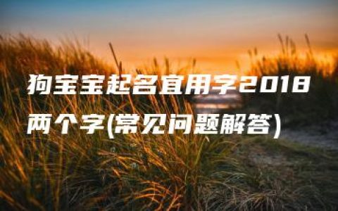 狗宝宝起名宜用字2018两个字(常见问题解答)