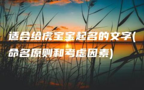 适合给虎宝宝起名的文字(命名原则和考虑因素)