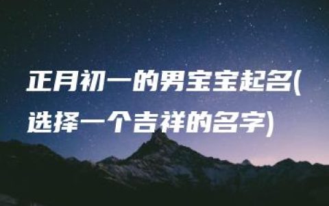 正月初一的男宝宝起名(选择一个吉祥的名字)