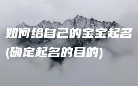 如何给自己的宝宝起名(确定起名的目的)