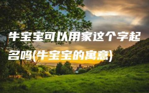 牛宝宝可以用家这个字起名吗(牛宝宝的寓意)