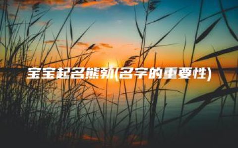 宝宝起名熊勃(名字的重要性)