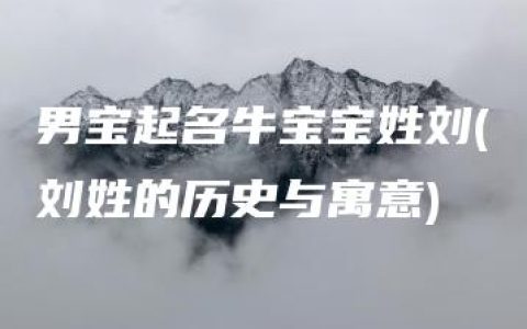 男宝起名牛宝宝姓刘(刘姓的历史与寓意)