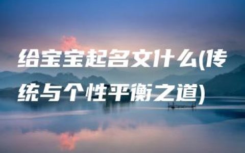 给宝宝起名文什么(传统与个性平衡之道)