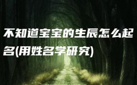 不知道宝宝的生辰怎么起名(用姓名学研究)