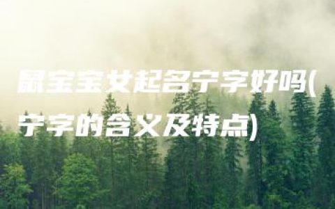 鼠宝宝女起名宁字好吗(宁字的含义及特点)