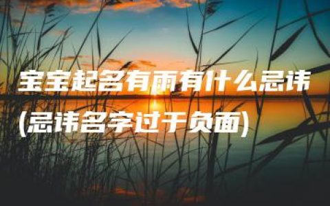 宝宝起名有雨有什么忌讳(忌讳名字过于负面)