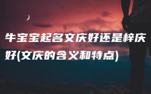 牛宝宝起名文庆好还是梓庆好(文庆的含义和特点)