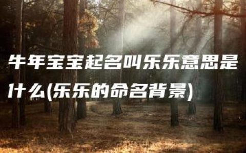 牛年宝宝起名叫乐乐意思是什么(乐乐的命名背景)