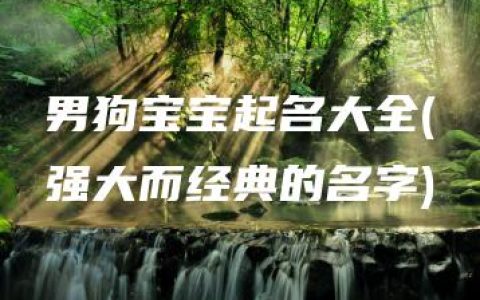 男狗宝宝起名大全(强大而经典的名字)