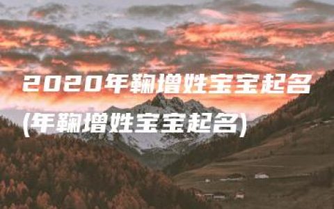 2020年鞠增姓宝宝起名(年鞠增姓宝宝起名)