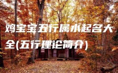 鸡宝宝五行属水起名大全(五行理论简介)