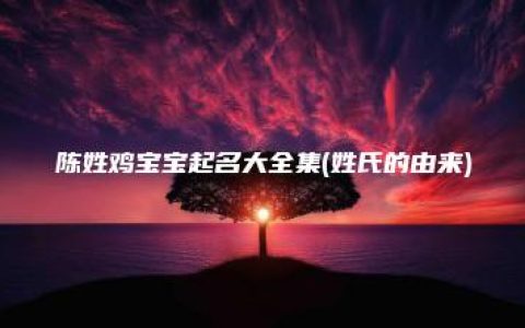 陈姓鸡宝宝起名大全集(姓氏的由来)