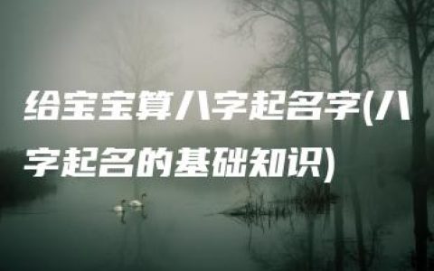 给宝宝算八字起名字(八字起名的基础知识)