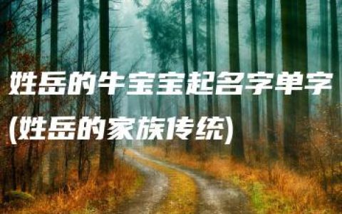 姓岳的牛宝宝起名字单字(姓岳的家族传统)