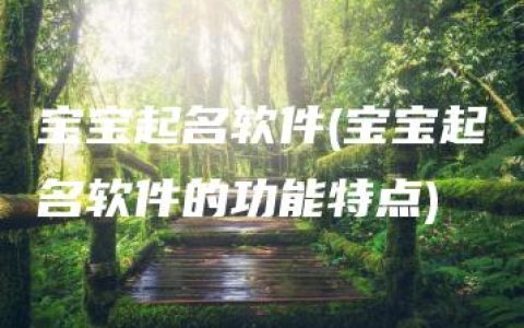 宝宝起名软件(宝宝起名软件的功能特点)