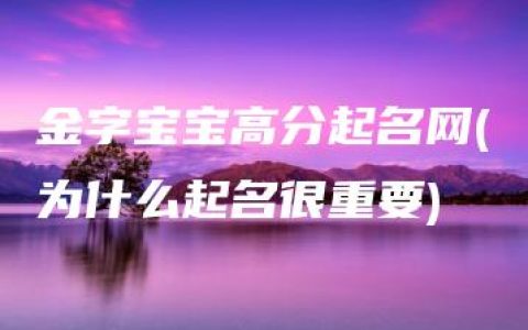 金字宝宝高分起名网(为什么起名很重要)