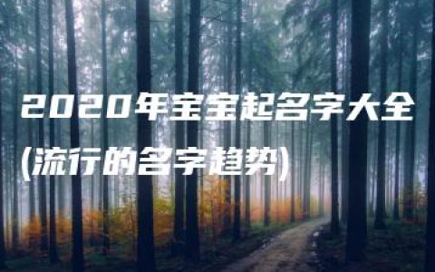 2020年宝宝起名字大全(流行的名字趋势)