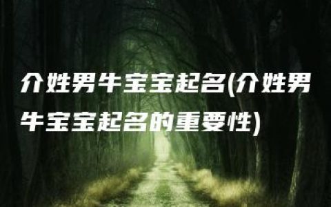 介姓男牛宝宝起名(介姓男牛宝宝起名的重要性)