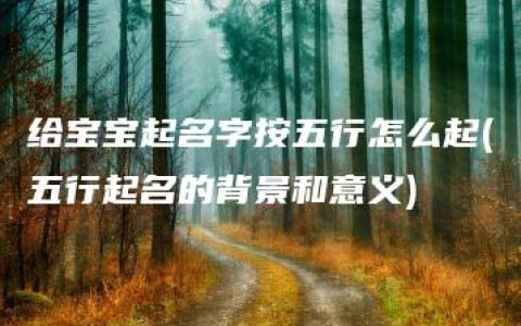 给宝宝起名字按五行怎么起(五行起名的背景和意义)