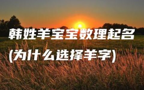 韩姓羊宝宝数理起名(为什么选择羊字)