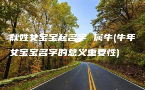 耿姓女宝宝起名字 属牛(牛年女宝宝名字的意义重要性)