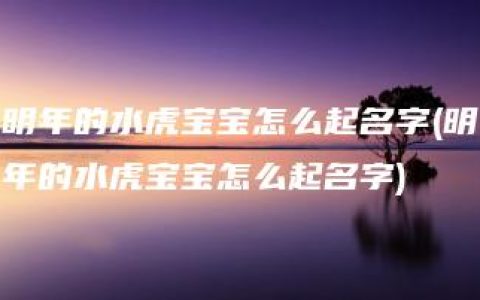 明年的水虎宝宝怎么起名字(明年的水虎宝宝怎么起名字)