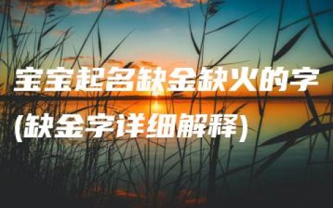 宝宝起名缺金缺火的字(缺金字详细解释)