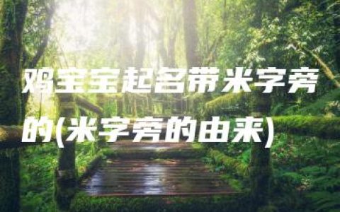 鸡宝宝起名带米字旁的(米字旁的由来)