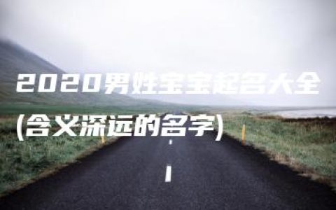 2020男姓宝宝起名大全(含义深远的名字)