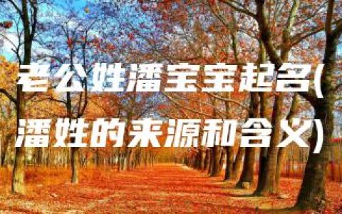 老公姓潘宝宝起名(潘姓的来源和含义)