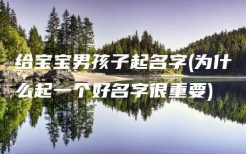 给宝宝男孩子起名字(为什么起一个好名字很重要)