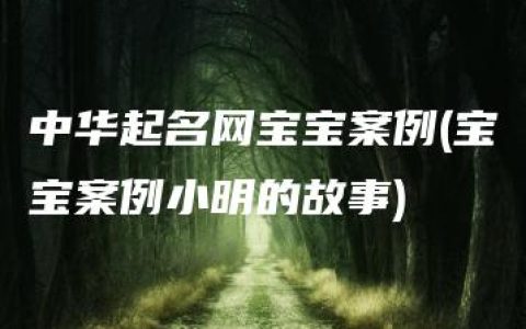 中华起名网宝宝案例(宝宝案例小明的故事)