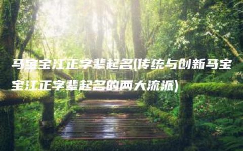 马宝宝江正字辈起名(传统与创新马宝宝江正字辈起名的两大流派)