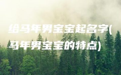 给马年男宝宝起名字(马年男宝宝的特点)