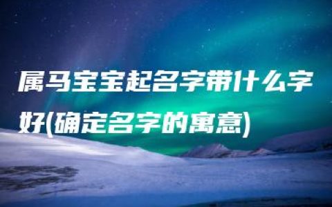 属马宝宝起名字带什么字好(确定名字的寓意)