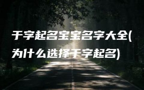 于字起名宝宝名字大全(为什么选择于字起名)