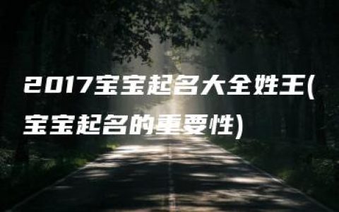 2017宝宝起名大全姓王(宝宝起名的重要性)