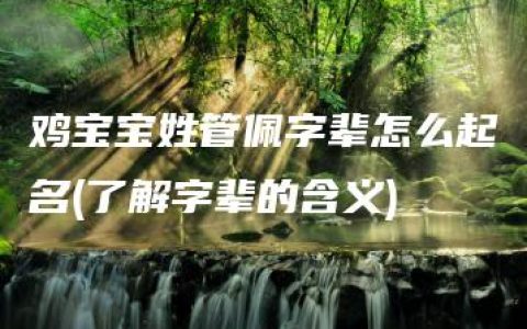 鸡宝宝姓管佩字辈怎么起名(了解字辈的含义)